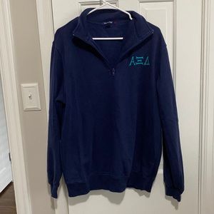 Alpha Xi Delta AXiD Embroidered Quarter Zip size medium